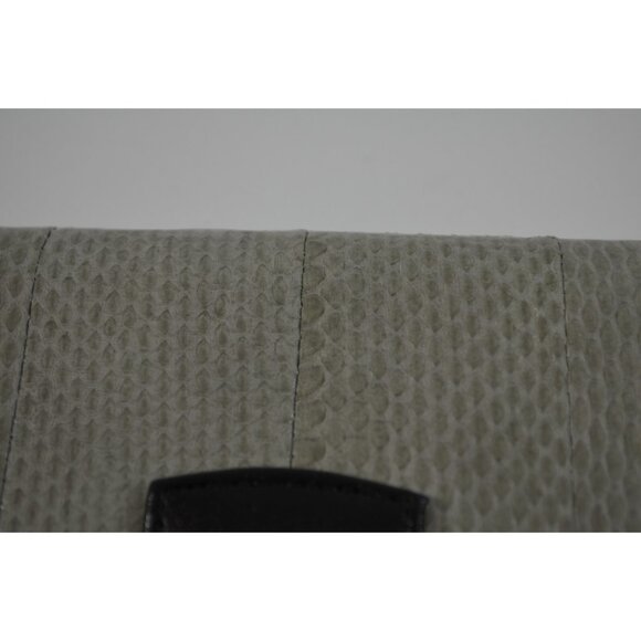Tilley Leather Snakeskin Long Wallet Vintage Black Grey New w/ Box - Picture 3 of 10